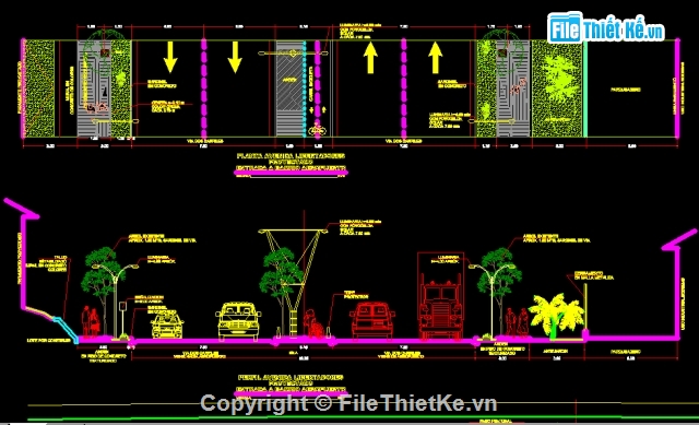 cầu đi bộ,cầu ngang đường,File cad,mặt cắt cầu